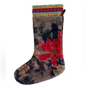 NWT Johnny Was|| Silk Claret Holiday Stocking, Reversible